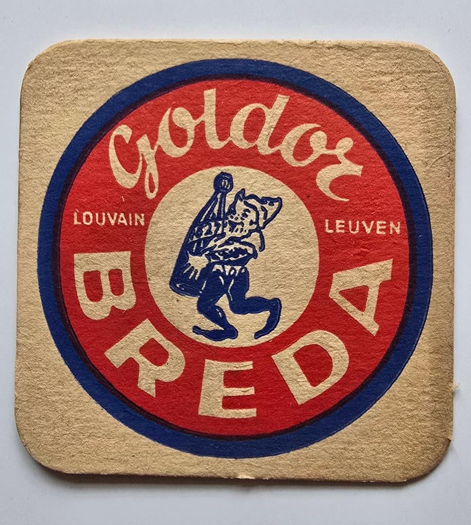 Goldor Breda sous-bock bierviltje bierdeckel coaster, Collections, Marques de bière, Utilisé, Sous-bock, Enlèvement ou Envoi
