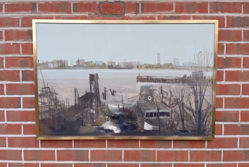 schilderij COUMANS RAYMOND (1922-2001) scheldezicht, Antiek en Kunst, Ophalen of Verzenden