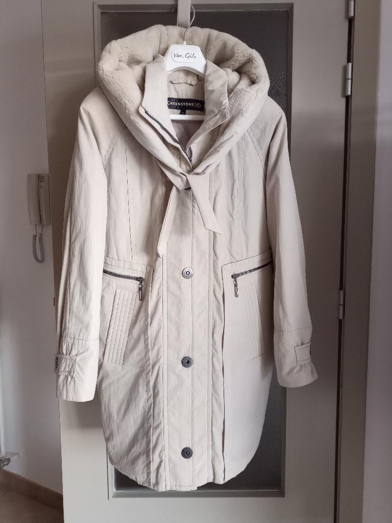 Winterjas van Creenstone, Kleding | Dames, Jassen | Winter, Zo goed als nieuw, Maat 42/44 (L), Beige, Ophalen of Verzenden