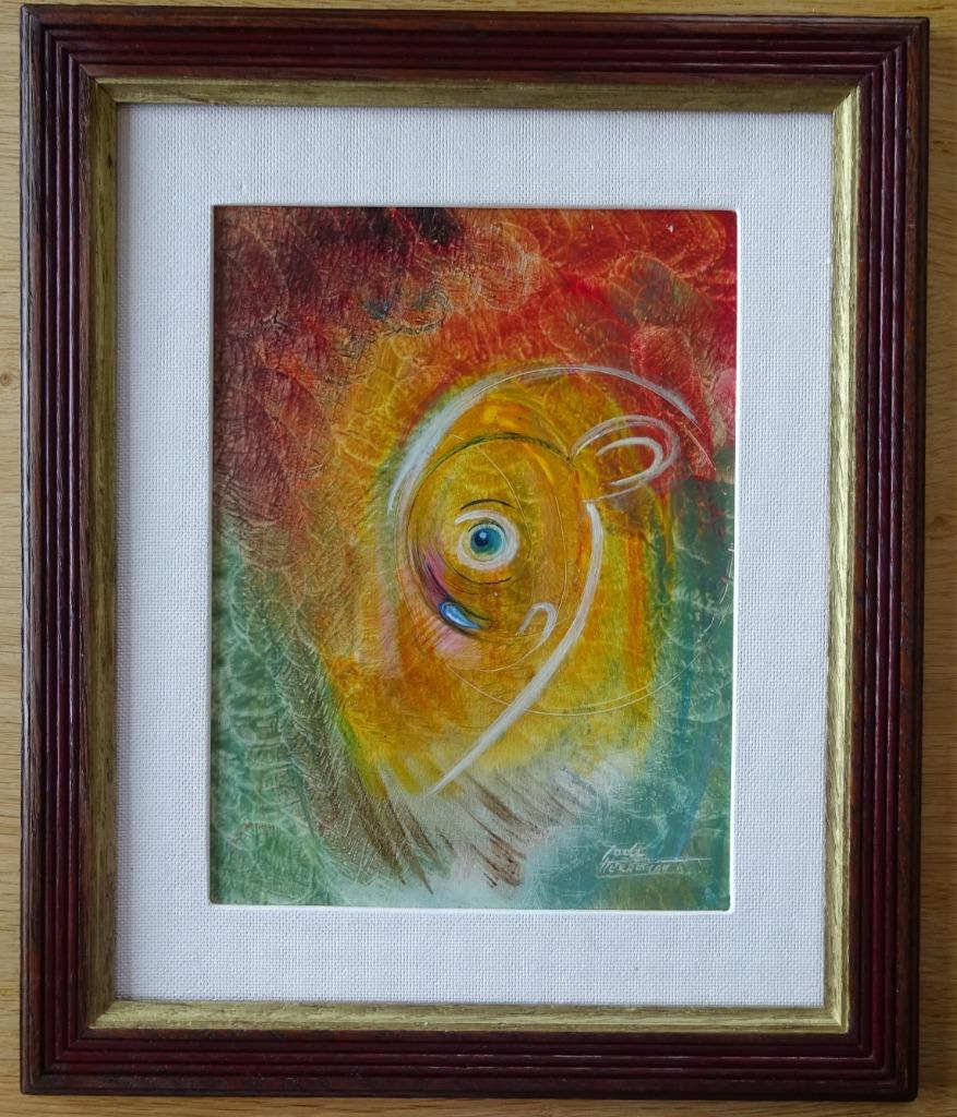 Lode Herreman, Biologische sprongen'98, paneel, 33 x 26 cm, Enlèvement ou Envoi