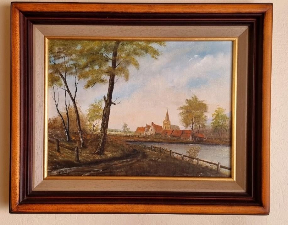 Schilderij olieverf op doek, Antiek en Kunst, Ophalen