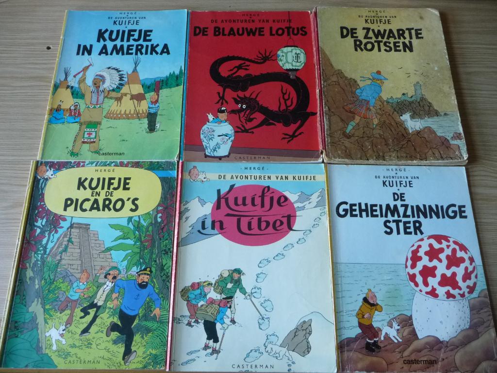6 x Kuifje, Boeken, Meerdere stripboeken, Ophalen of Verzenden, Gelezen, Herge