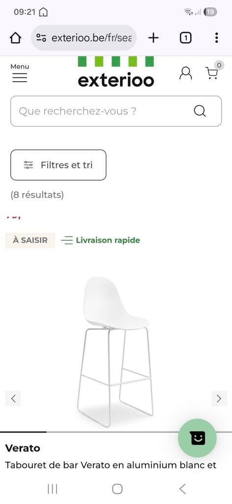 LOTS DE 4 TABOURETS BLANC ALUMINIUM INTÉRIEUR OU EXTERIEUR, Maison & Meubles, 4 tabourets, Enlèvement ou Envoi