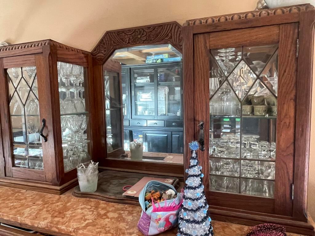 Oude eiken salonkast, Antiek en Kunst, Antiek | Meubels | Kasten, Ophalen