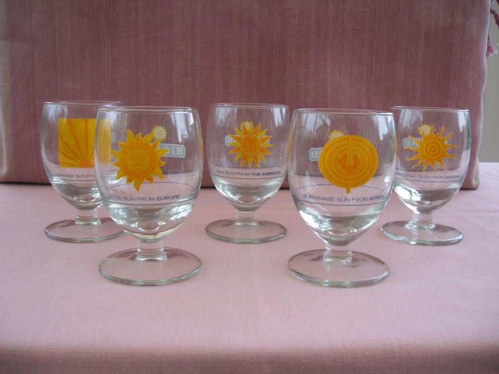 Ricard reeks werelddelen, 5 glazen, Ophalen of Verzenden, Zo goed als nieuw, Gebruiksvoorwerp