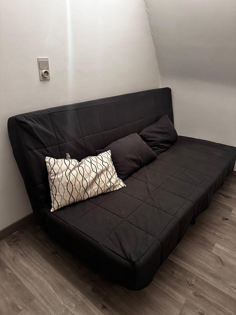 Klik-klak slaapbank, Ophalen, Gebruikt, Zwart, Tweepersoons