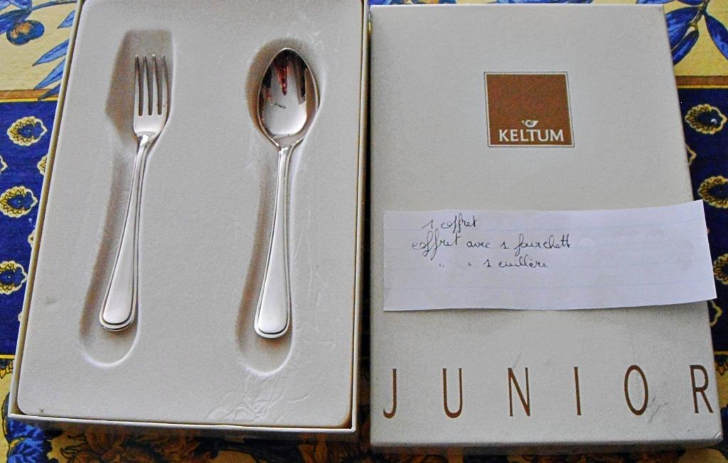Coffret KELTUM Fourchette + cuillère, enfants, inox: - 50%, Enlèvement ou Envoi, Neuf
