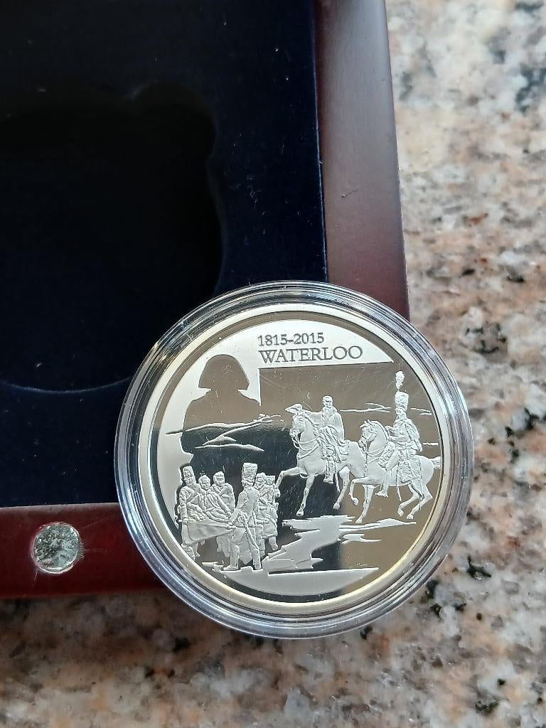 10€ Napoleon Waterloo zilveren 925 munten, Setje, Zilver, België, Ophalen of Verzenden