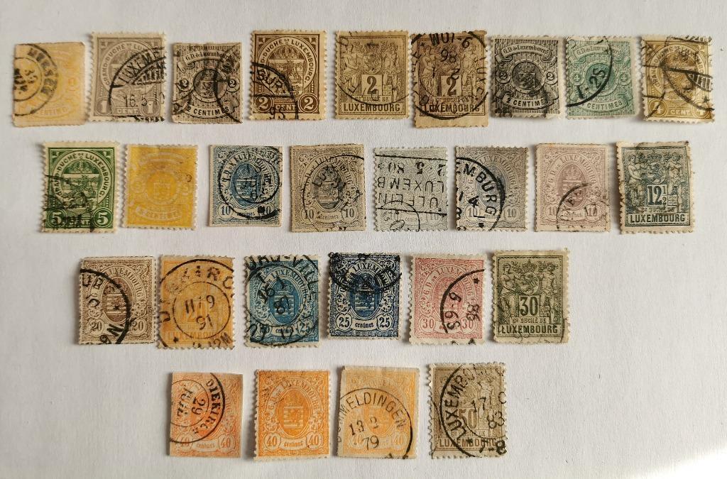 Oude postzegels Luxemburg, Postzegels en Munten, Postzegels | Europa | België, Gestempeld, Koninklijk huis, Gestempeld, Ophalen of Verzenden