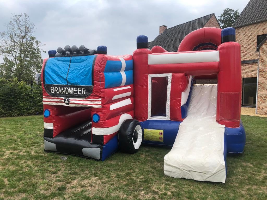 Springkasteel thema brandweer te koop, Ophalen, Gebruikt, Feestartikel