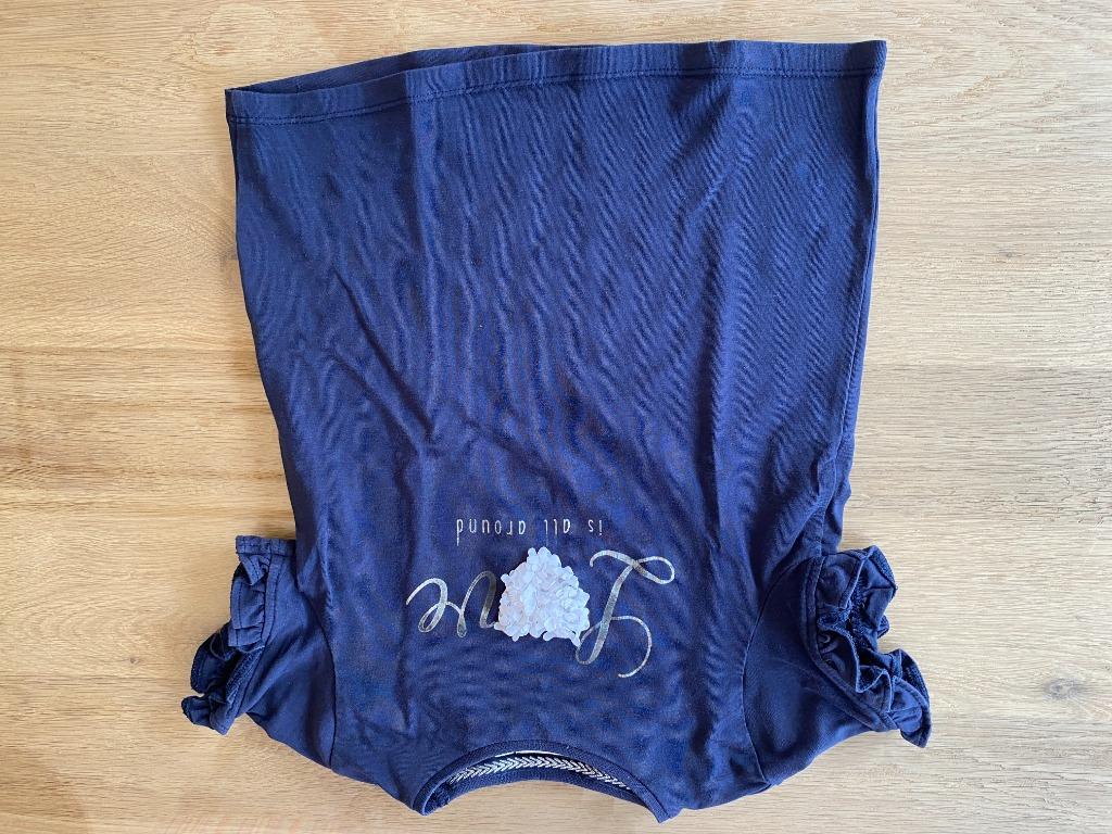 frizzle marineblauwe t-shirt met love print maat 116 - BD3, Meisje, Frizzle by Bel & Bo, Ophalen of Verzenden, Zo goed als nieuw