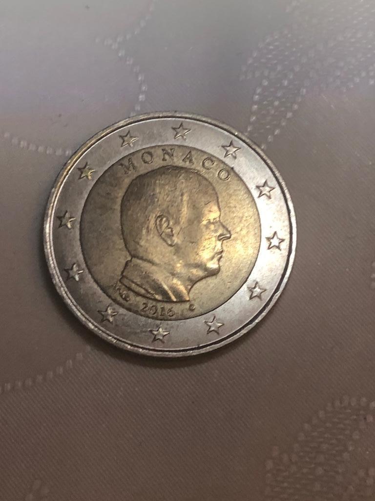 Pièce de 2 euro 2016 Monaco usagée en bon état., Enlèvement ou Envoi, Monaco, 2 euros, Monnaie en vrac