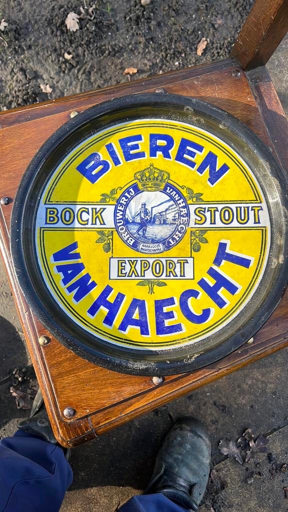 Emaille plateau Haecht., Verzamelen, Merken en Reclamevoorwerpen, Ophalen of Verzenden