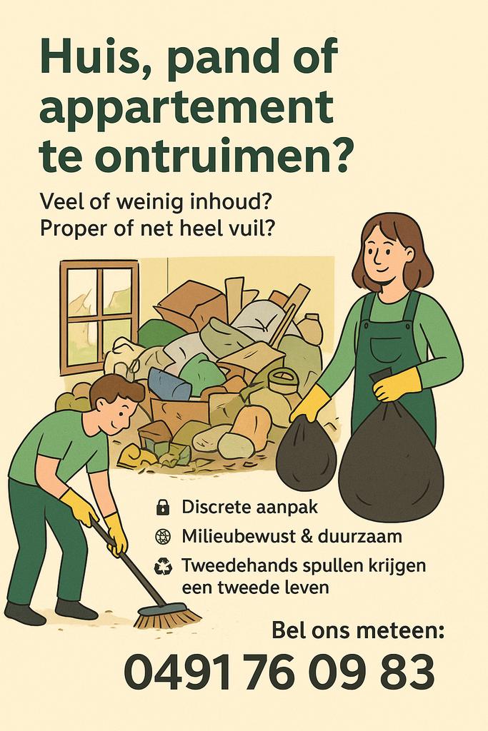 Ontruimen, hulp bij verhuis, inboedels