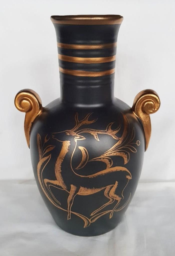 Art Deco Charles Catteau vaas dieren BOCH., Antiek en Kunst, Ophalen of Verzenden