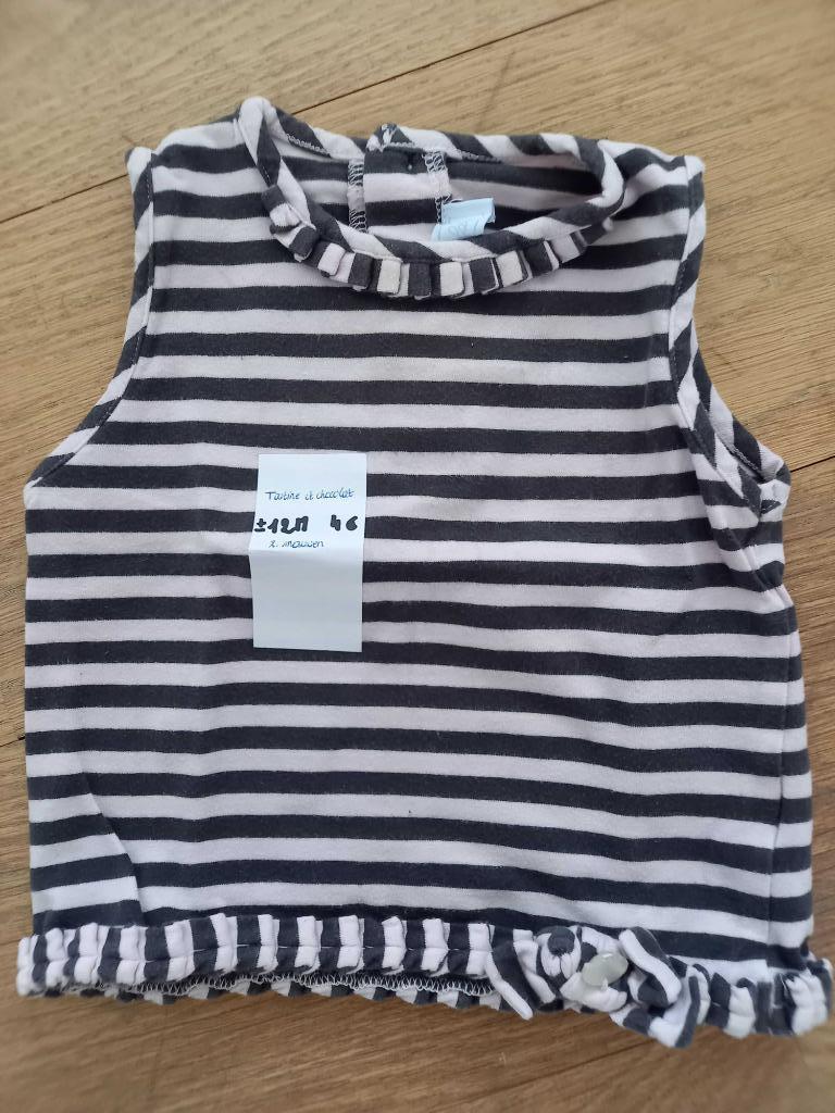 Zomers topje Tartine et chocolat 1jaar M80, Kinderen en Baby's, Babykleding | Maat 80, Zo goed als nieuw, Meisje, Shirtje of Longsleeve