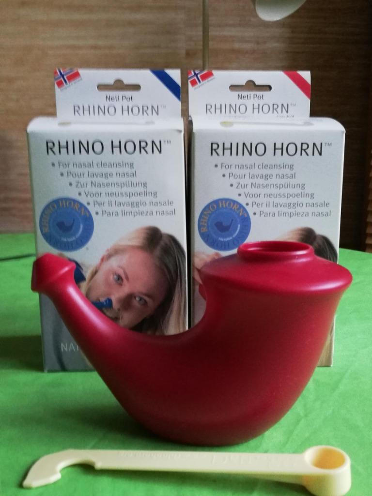 NEUSSPOELER Rhino Horn ROOD - NIEUWE NETIPOT, Ophalen of Verzenden, Nieuw, Lichaamsverzorging