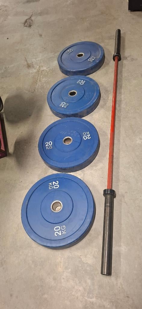 Schijven en stang, Ophalen, Zo goed als nieuw, Halterstangen