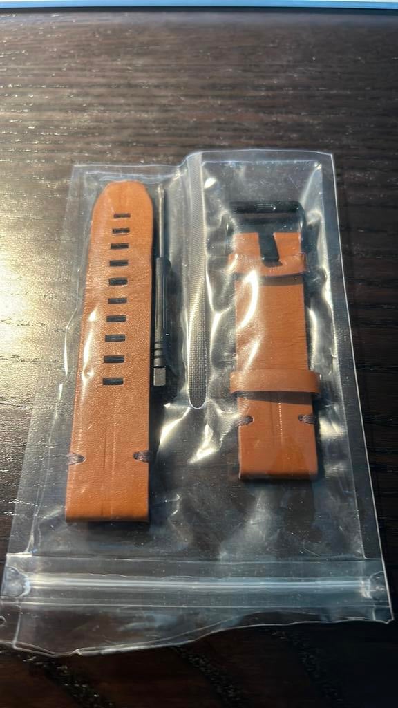 Leder polsbandje voor Garmin Fenix 7, als nieuw, Handtassen en Accessoires, Sporthorloges, Ophalen of Verzenden, Zo goed als nieuw