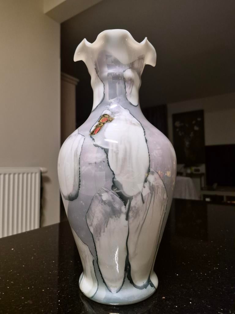 Vintage  vaas  marmer effect Italie., Huis en Inrichting, Ophalen of Verzenden