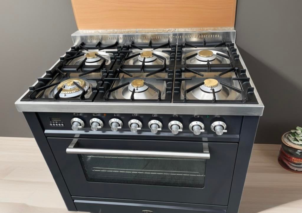 Boretti gasfornuis 6pits met grote oven, Elektronische apparatuur, Fornuizen, Ophalen, Gebruikt, 60 cm of meer, Energieklasse A of zuiniger