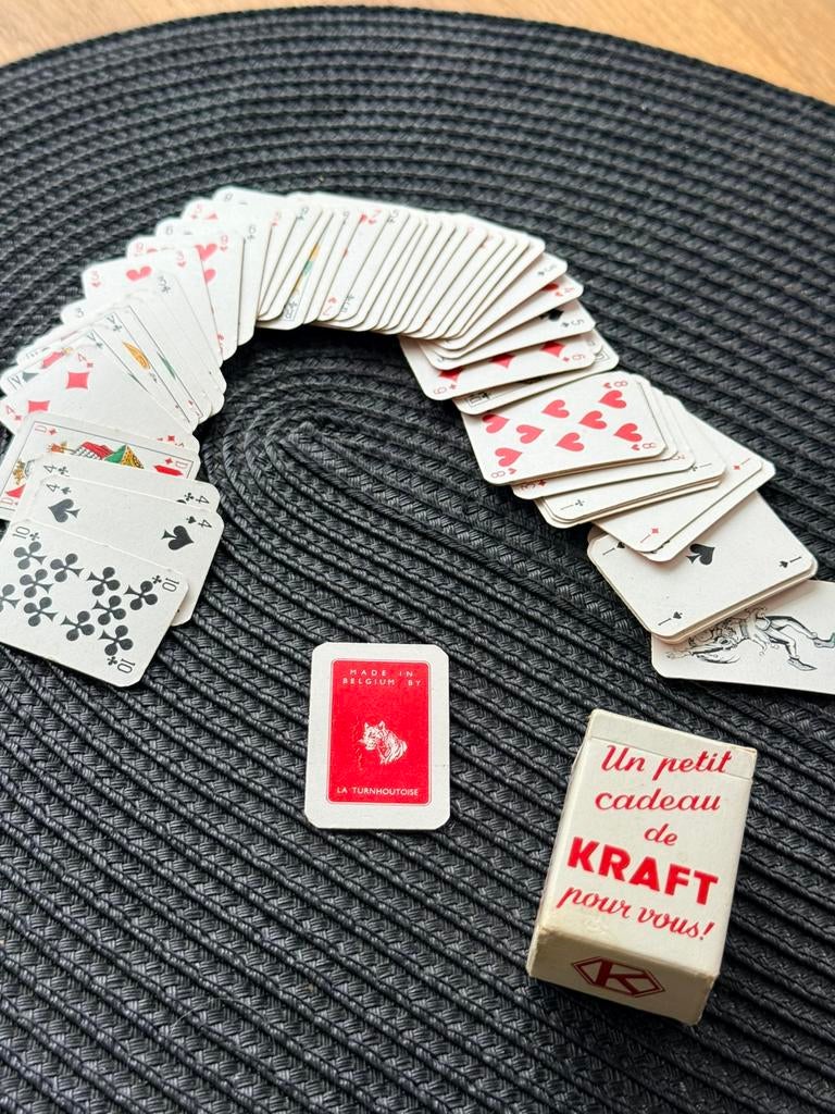Vintage miniatuurspeelkaarten Kraft, Verzamelen, Speelkaarten, Jokers en Kwartetten, Ophalen of Verzenden, Zo goed als nieuw, Speelkaart(en)