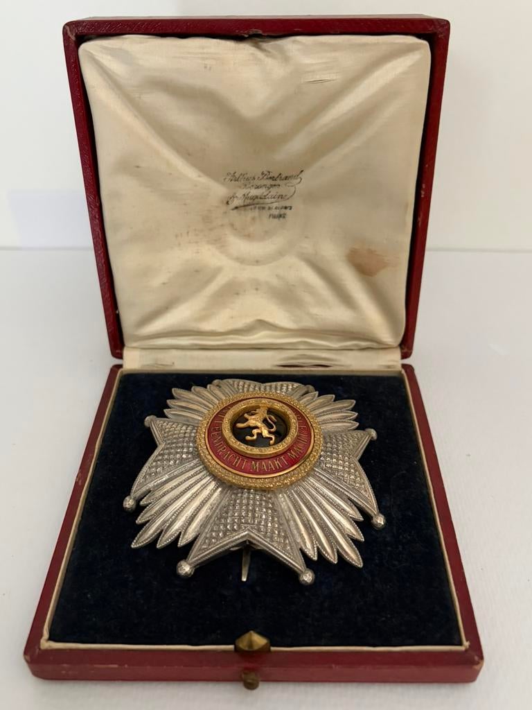 Plastron du Grand Officier de l'Ordre Léopold 1er, Enlèvement ou Envoi, Armée de terre, Ruban, Médaille ou Ailes
