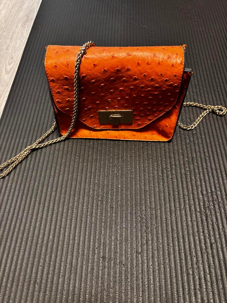 Handtad, Handtassen en Accessoires, Tassen | Damestassen, Ophalen, Gebruikt, Oranje, Handtas