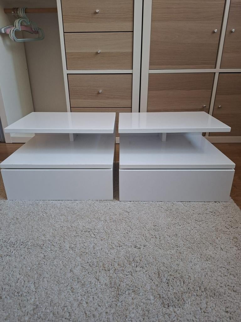 Zwevende nachtkastjes ikea wit, Ophalen, Gebruikt