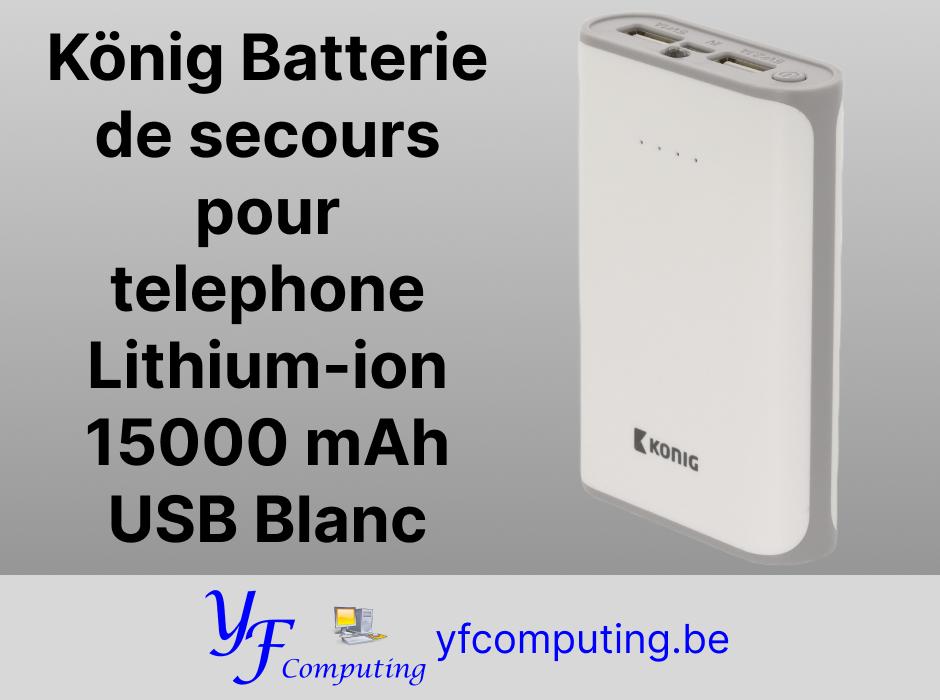 König Powerbank 15000 mAh USB – Externe batterij, Ophalen of Verzenden, Nieuw, König