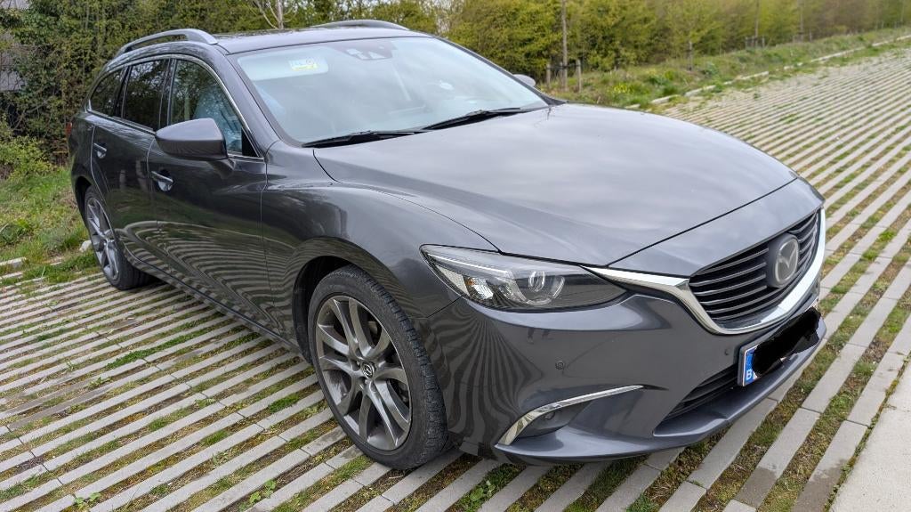 GEWELDIGE Mazda 6 2.2 Sportsline 210Pk/500Nm!!! FULL OPTION!, Autos, Mazda, Cuir, Argent ou Gris, Achat, 6 sportbreak