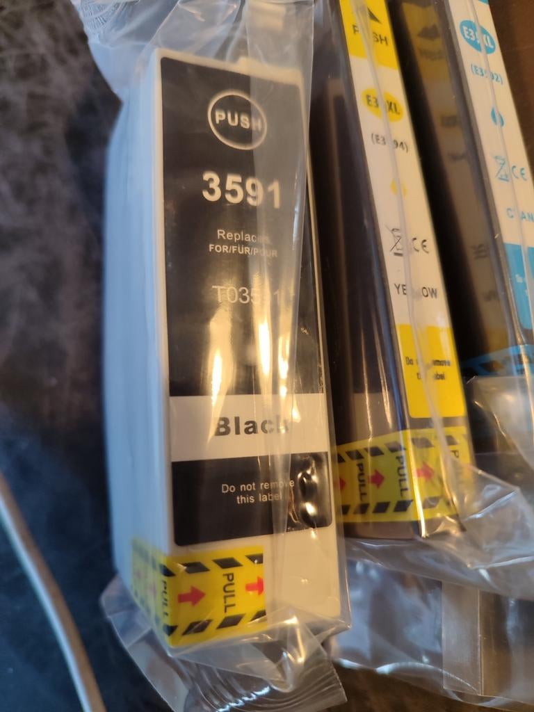 Inktpatronen geel, blauw en zwart, Ophalen of Verzenden