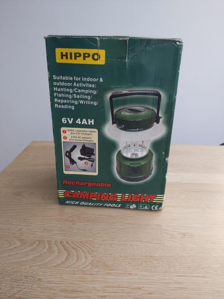 Lampe de camping Hippo, neuve et rechargeable, Enlèvement