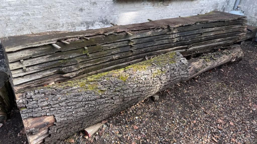 Schaaldelen eik, Ophalen, Eiken, Zo goed als nieuw, Plank