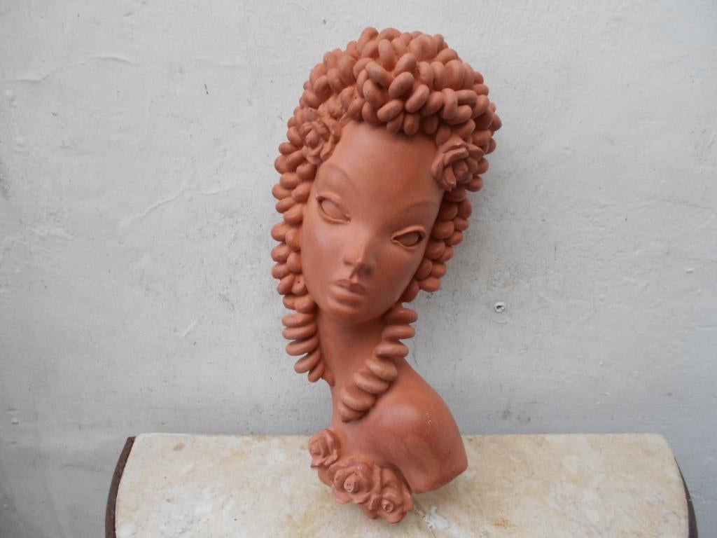 wandmasker  jonge vrouw  vintage  1960, Ophalen of Verzenden