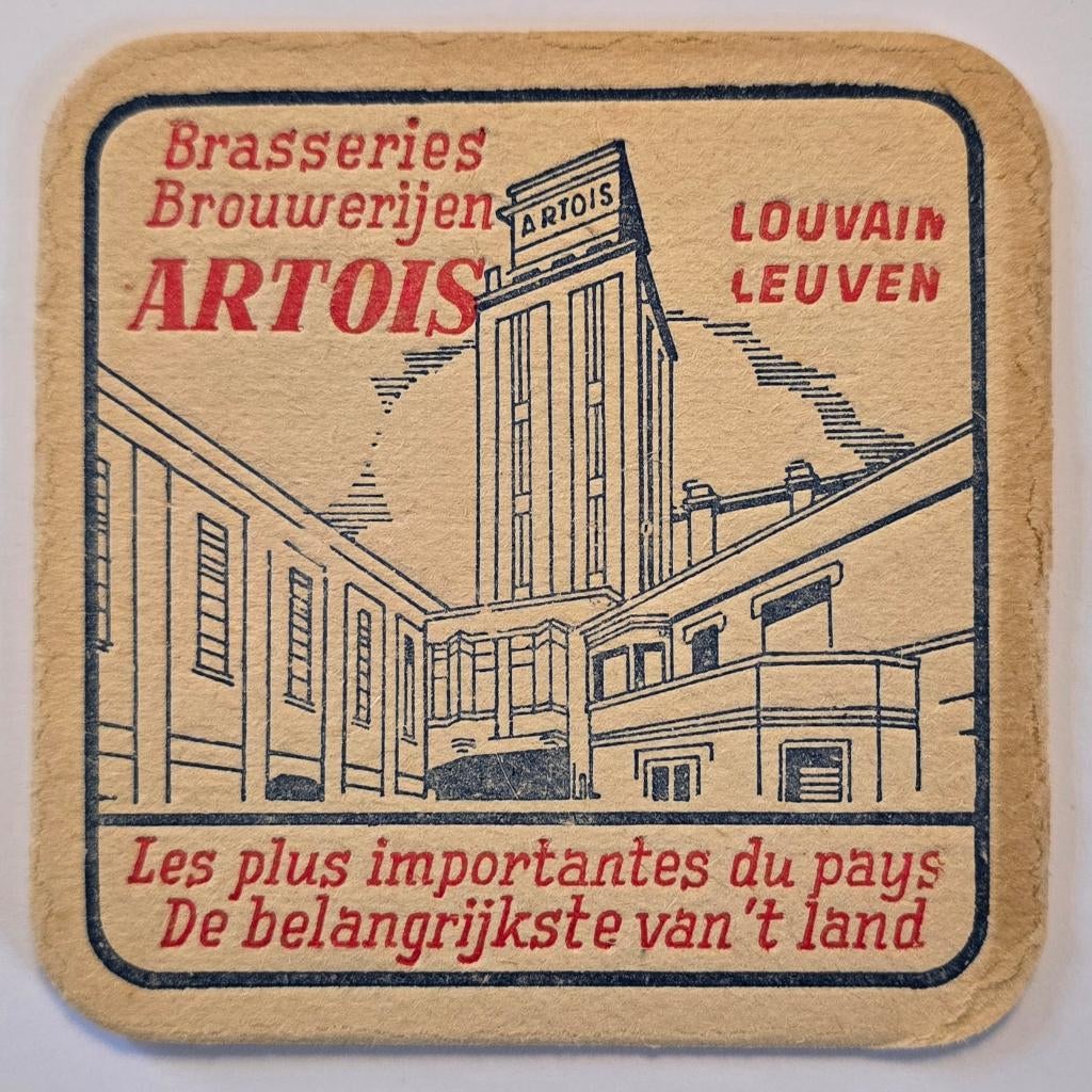 Brasserie Artois sous-bock bierviltje bierdeckel coaster, Collections, Marques de bière, Enlèvement ou Envoi, Utilisé, Sous-bock
