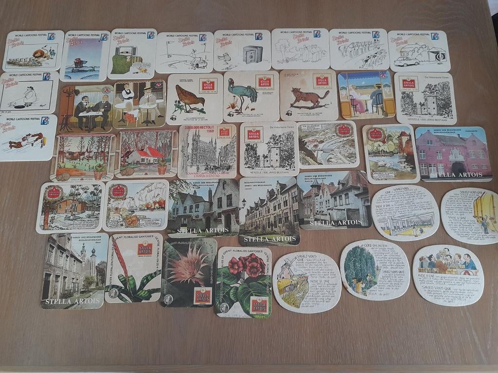 38 bierviltjes Stella artois  varia, Verzamelen, Biermerken, Ophalen of Verzenden, Stella Artois