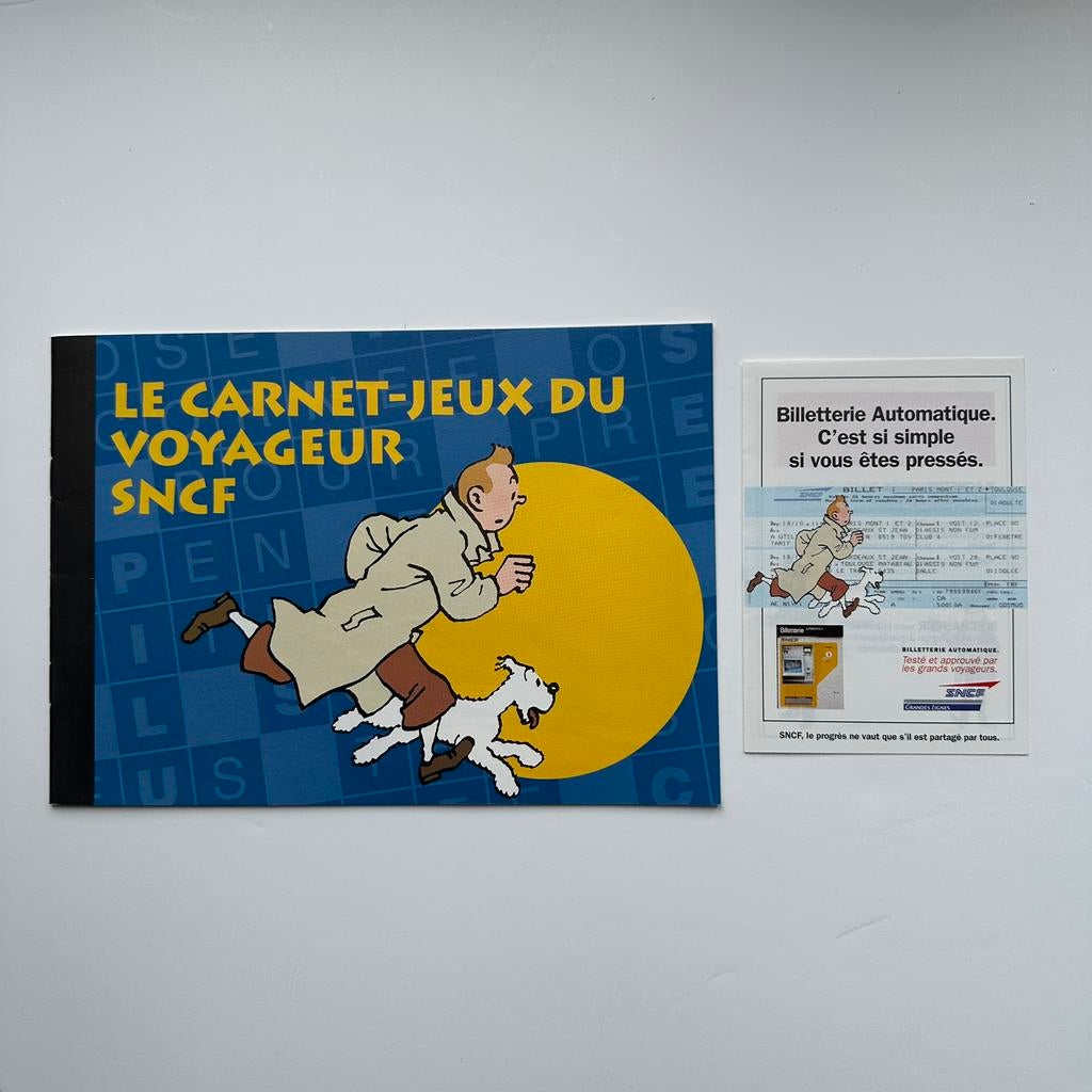 Tintin carnet jeux SCNF 1994 + dépliant rare neuf, Envoi, Tintin, Neuf, Livre ou Jeu