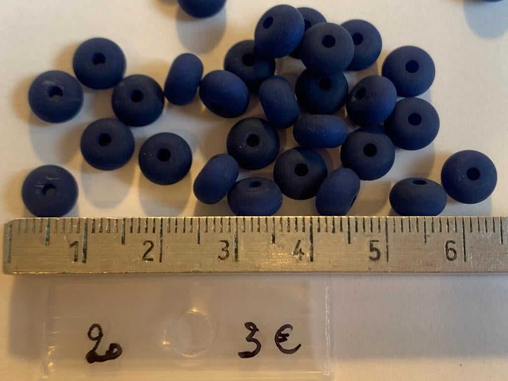 20 parels mat blauw, Hobby en Vrije tijd, Ophalen of Verzenden, Nieuw, Kraal