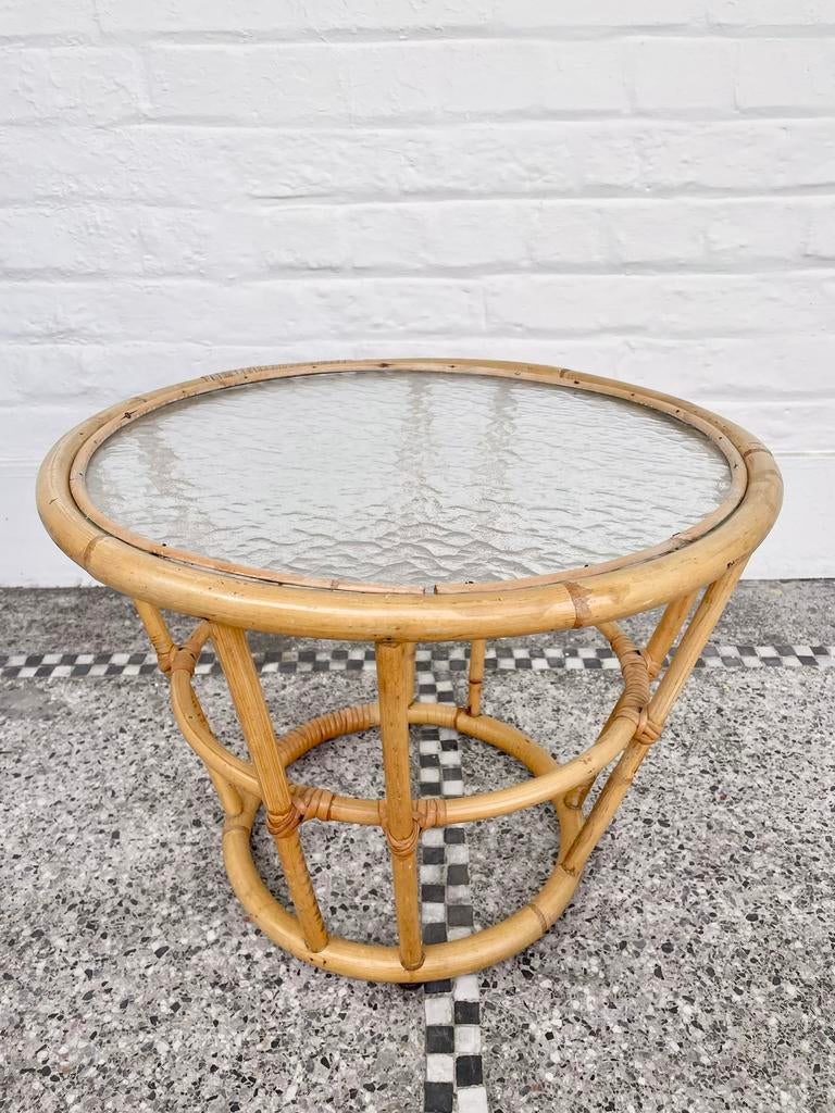 Petite table basse ronde en rotin, Maison & Meubles, Tables | Tables de salon, Verre, Enlèvement