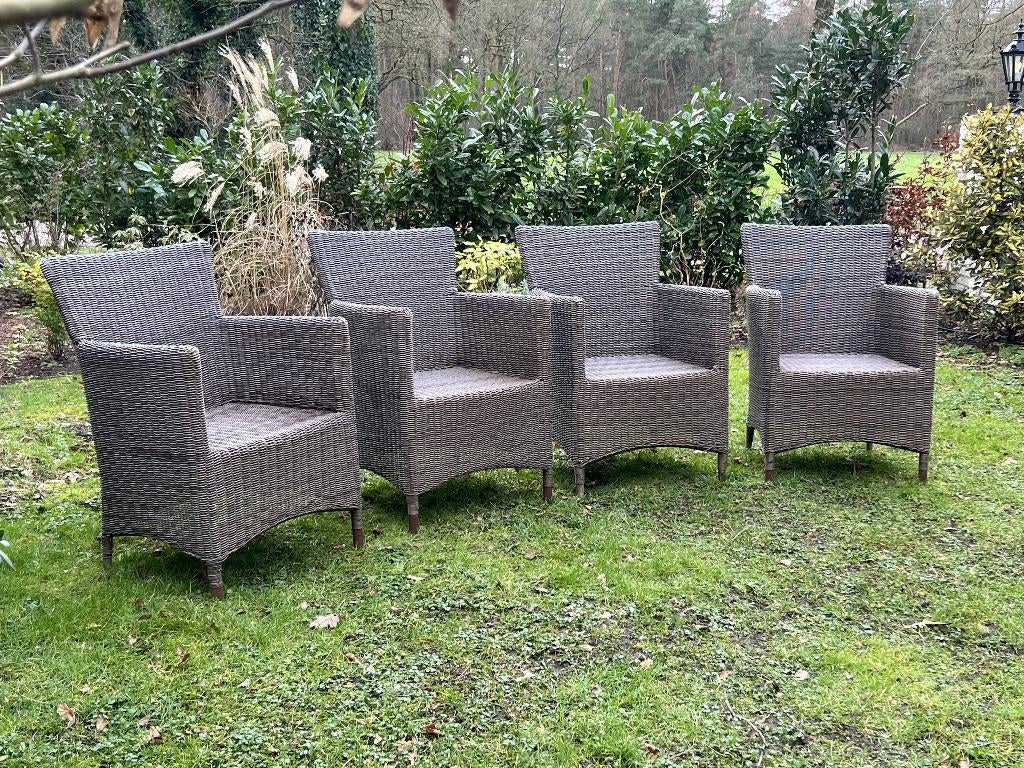 Tuinstoelen wicker 4 stuks, Tuin en Terras, Ophalen, Zo goed als nieuw, Wicker