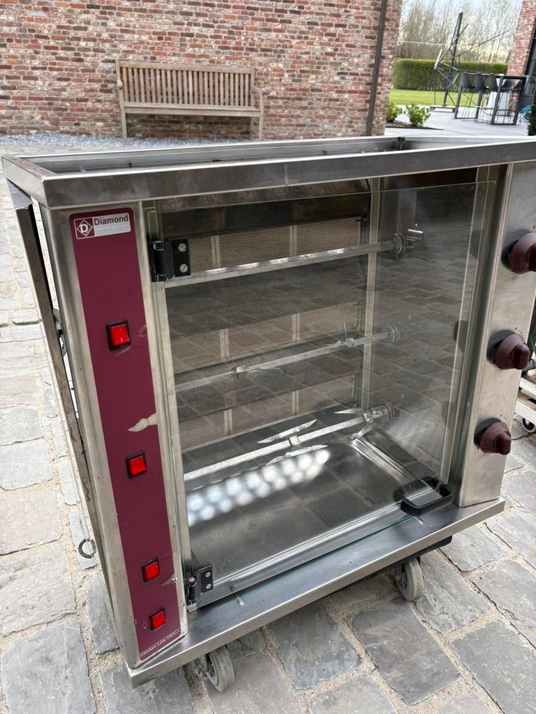 Professionele kippenrotisserie / spit–Diamond–horeca toestel, Gril, Enlèvement, Utilisé, 60 cm ou plus