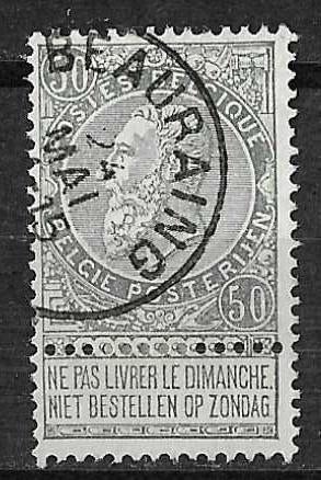 Belgique OPC 63 King Leopold II Type Barbe fine, Enlèvement ou Envoi, Affranchi, Maison royale
