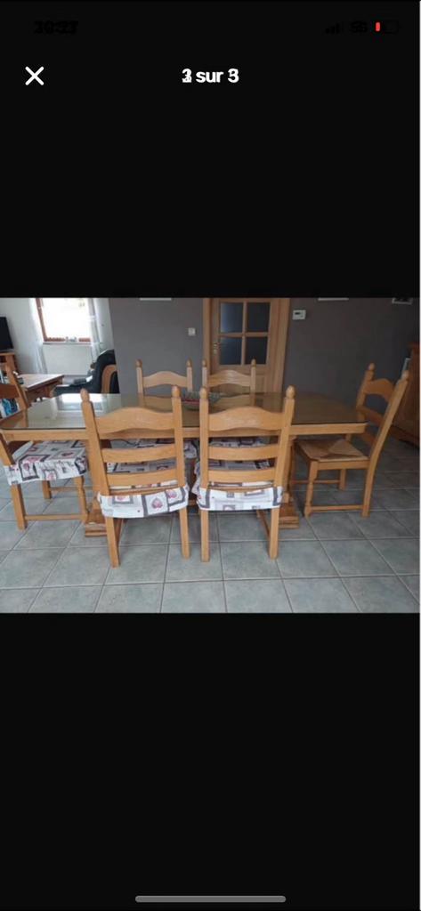 Salle a manger chene, Jardin & Terrasse, Enlèvement ou Envoi, Utilisé, Bois