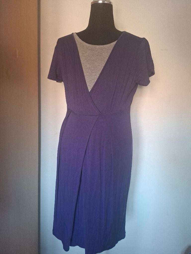 Fashion midi jurk - Paars - Maat 46 (XL), Vêtements | Femmes, Robes, Porté, Taille 46/48 (XL) ou plus grande, Violet, Sous le genou