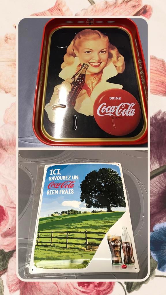 Coca-Cola reclamebord+ plateau, Verzamelen, Ophalen of Verzenden, Zo goed als nieuw, Reclamebord