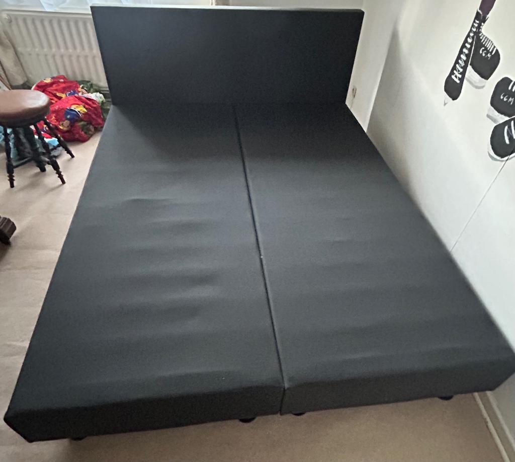 Lit sommier tapissier 160x200cm, Intemporel, Enlèvement, Utilisé, 200 cm