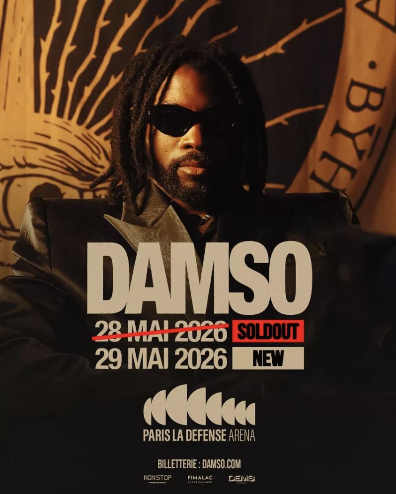 Places de concert DAMSO - Paris - 28 et 29/05/2026, Tickets & Billets