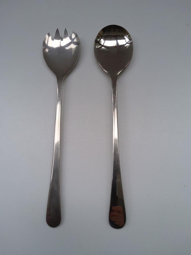 Sla- couvert. Verzilverd.  2e gratis., Antiek en Kunst, Ophalen of Verzenden