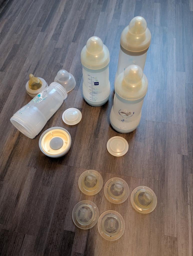 Set MAM Easy Start Anti-Colic flessen met extra spenen, Kinderen en Baby's, Ophalen, Gebruikt, Overige typen
